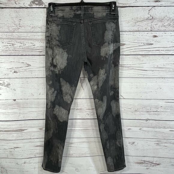 J Brand SZ 28 Jeans Skinny Distressed Mid-Rise 5-Pocket Gray Acid-Wash Stretch - Picture 4 of 10